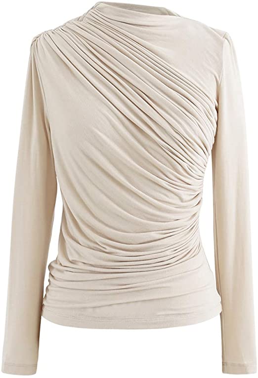 CHICWISH Ruched Long Sleeves Knit Top | 40plusstyle.com
