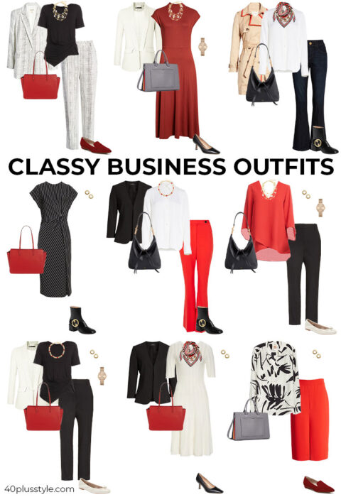 classy business outfits for women over 40 - work wardrobe capsule