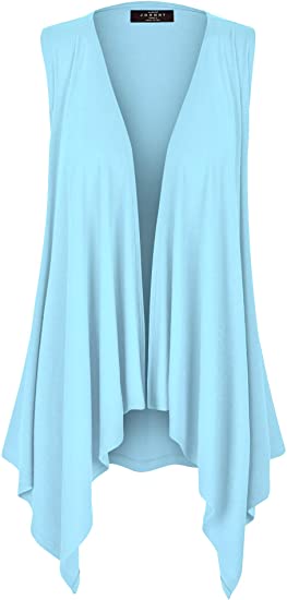 Made By Johnny Sleeveless Draped Open Cardigan | 40plusstyle.com