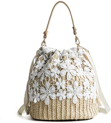 FENBEN Straw Lace Woven Bag | 40plusstyle.com