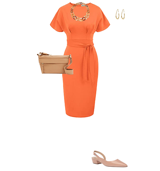 Orange and beige outfit ideas | 40plusstyle.com