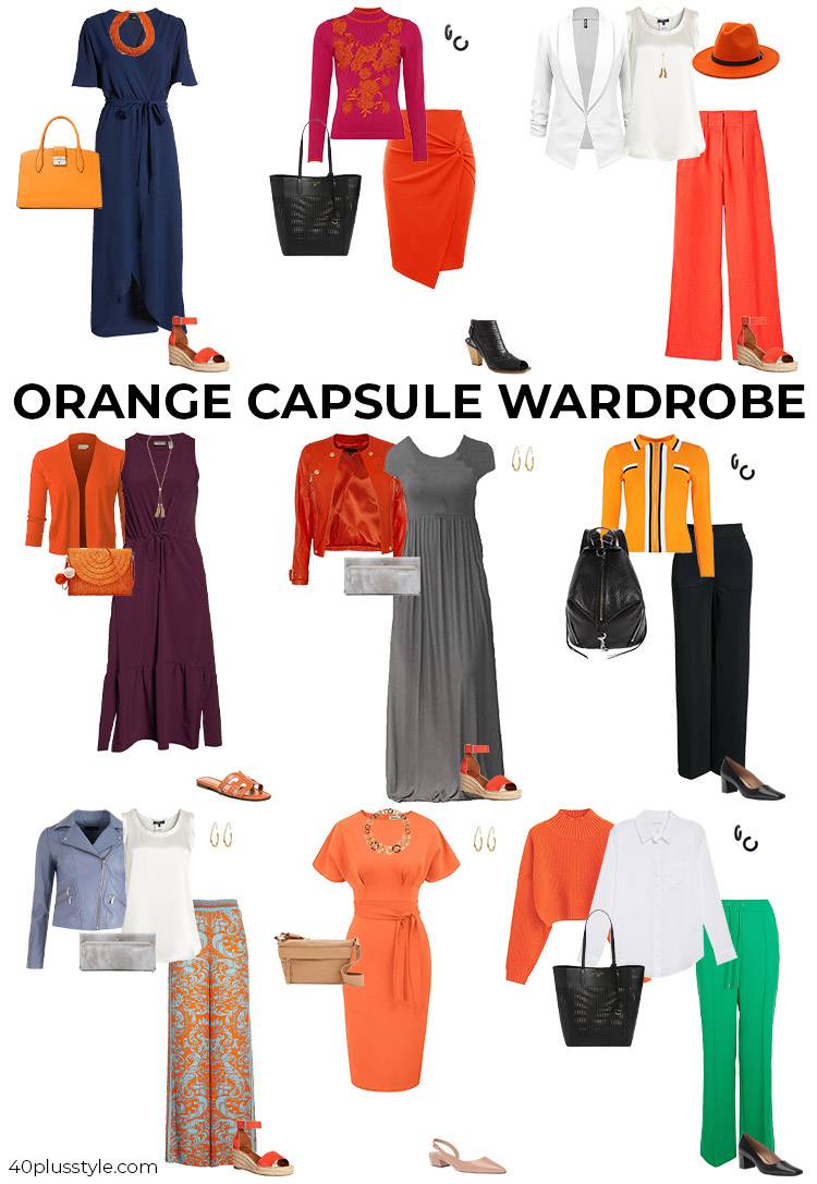 An orange capsule wardrobe | 40plusstyle.com