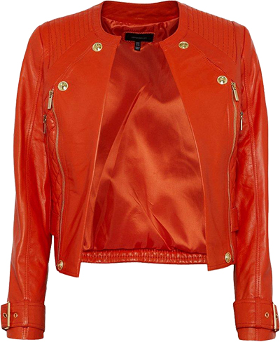 Karen Millen Leather Buckle Detail Moto Jacket| 40plusstyle.com