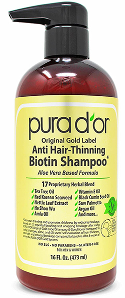 PURA D'OR Original Gold Label Anti-Thinning Biotin Shampoo | 40plusstyle.com