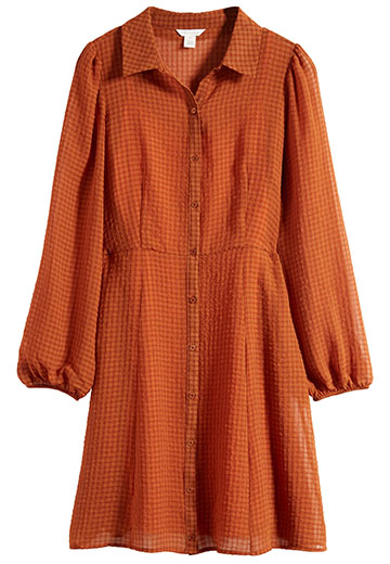 Colors to complement gray hair - Caslon Gingham Textured A-Line Shirtdress | 40plusstyle.com