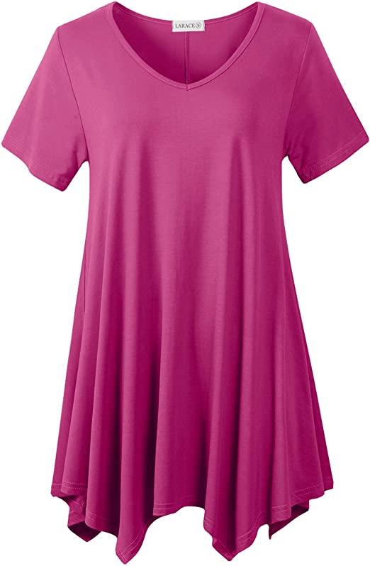 Colors to complement gray hair - LARACE V-Neck Tunic Top | 40plusstyle.com