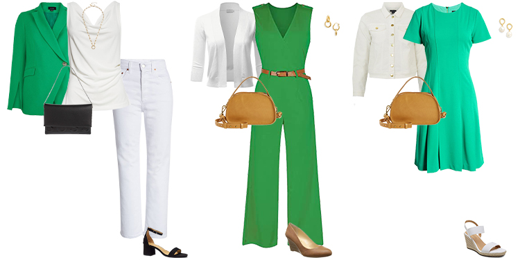Green and white outfits | 40plusstyle.com