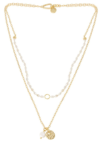 AllSaints Freshwater Pearl Layered Necklace | 40plusstyle.com