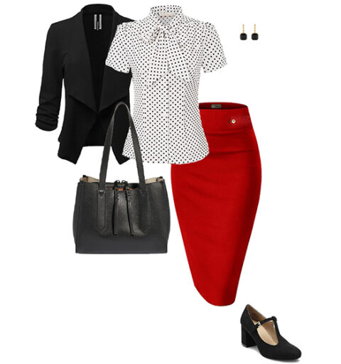 Pencil skirt outfits - best tops to wear with pencil skirts - 40+style