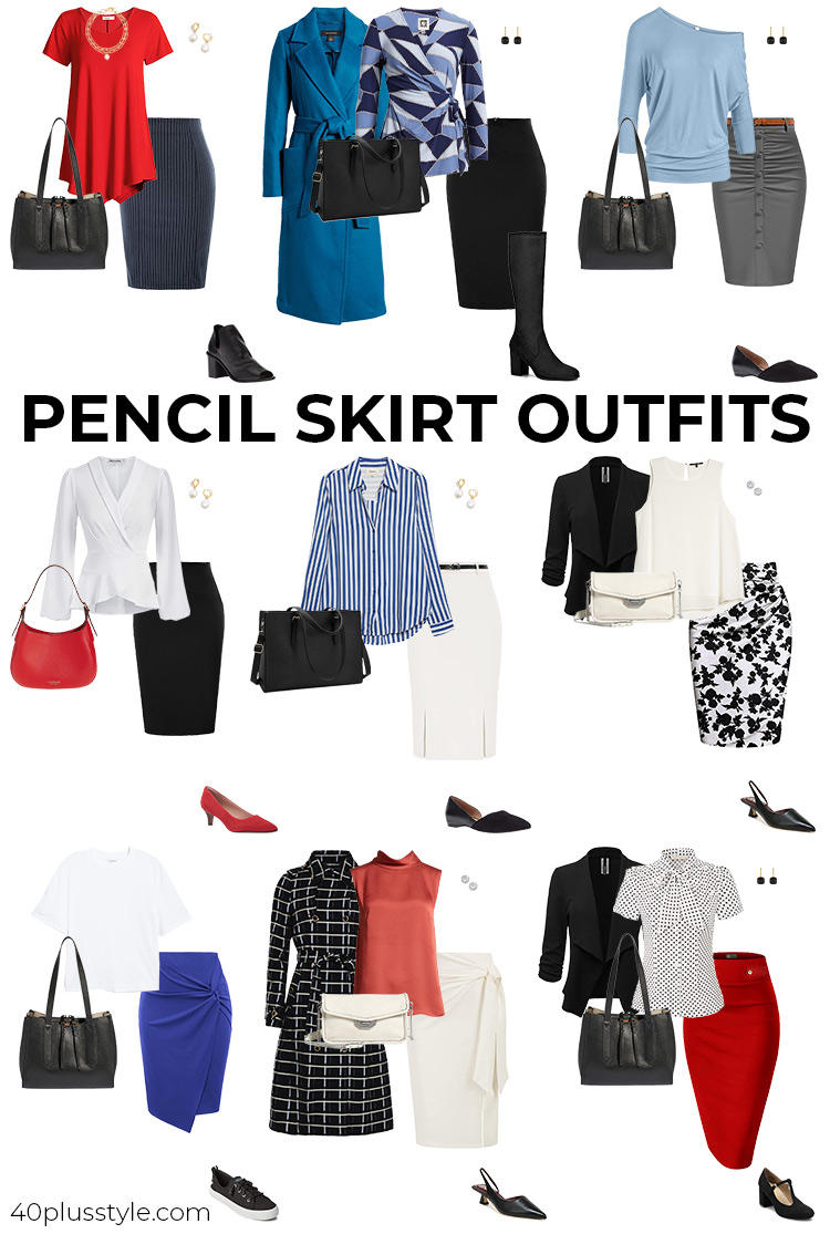 Pencil skirt outfits | 40plusstyle.com
