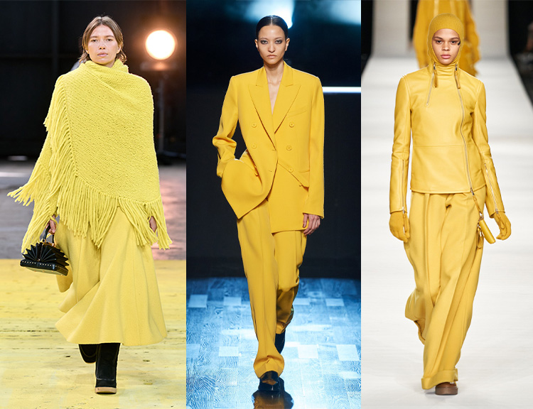 Runway outfits for color trends for FW - sunshine yellow | 40plusstyle.com