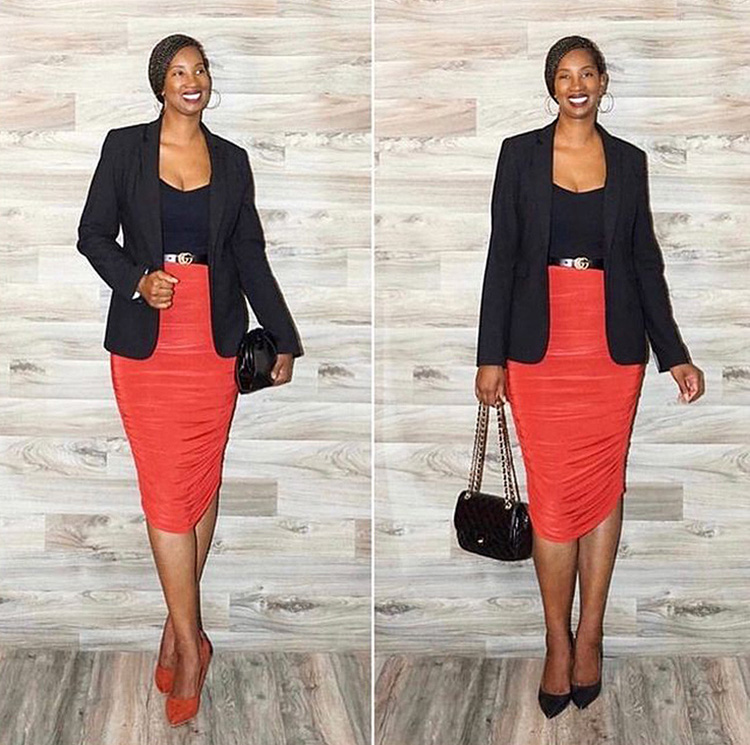 VERITY BANDAGE PENCIL SKIRT  RED  8thsign