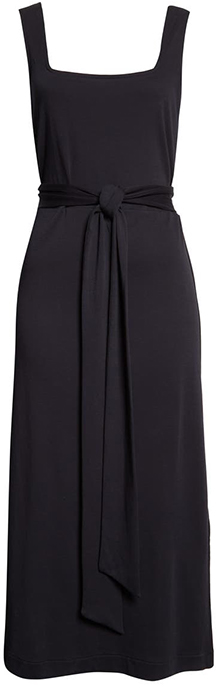 Vince Belted Square Neck Midi Dress | 40plusstyle.com