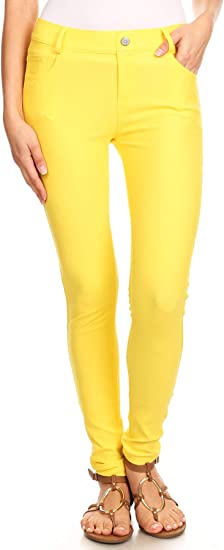 YELETE Basic Five Pocket Stretch Jeggings | 40plusstyle.con