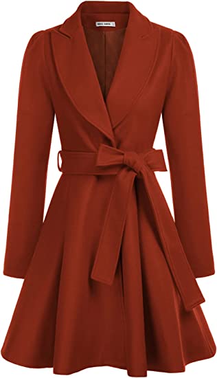 Best winter coats for women - Grace Karin Notch Lapel Belted Pea Coat | 40plusstyle.com