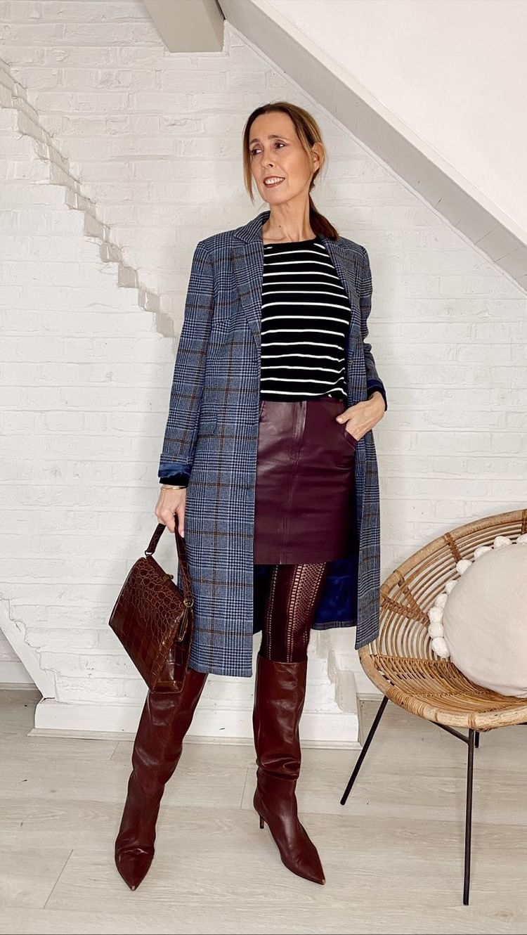 Best winter coats for women - Marie-Louise in a check coat | 40plusstyle.com
