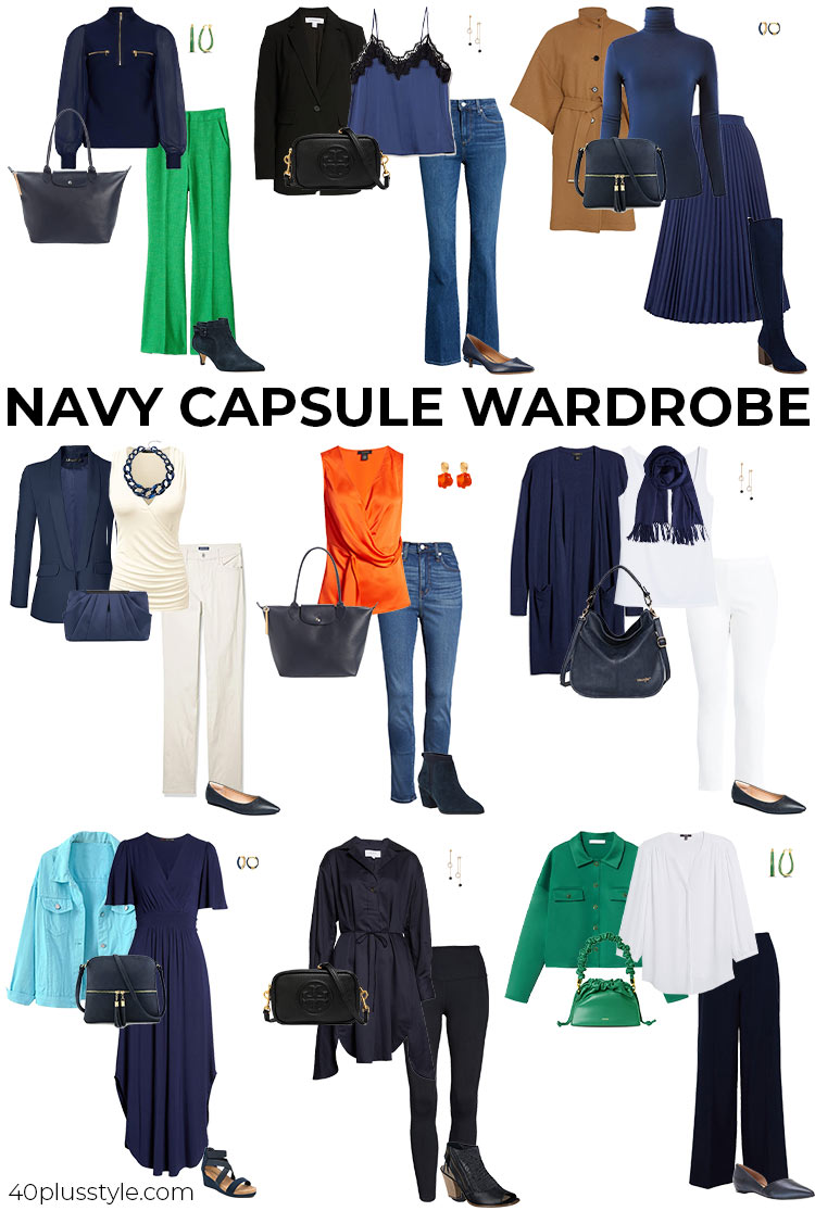 Navy capsule wardrobe | 40plusstyle.com