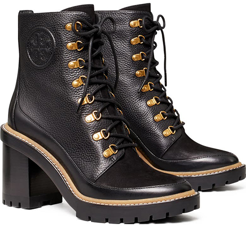 Tory Burch Miller Mixed Materials Lug Sole Boot | 40plusstyle.com