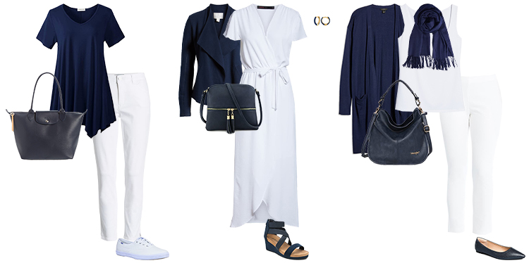 navy and white outfit ideas | 40plusstyle.com