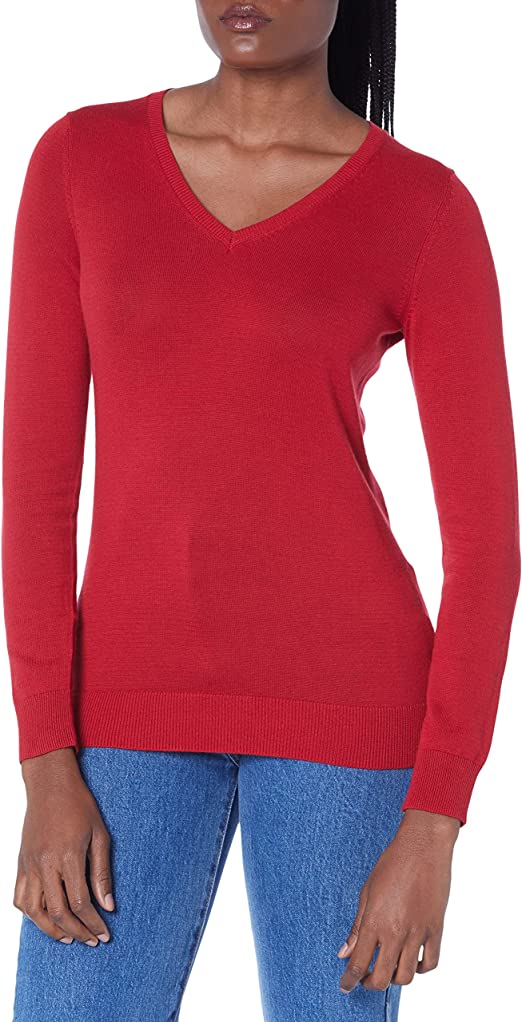 Amazon Essentials Classic-Fit V-Neck Sweater | 40plusstyle.com