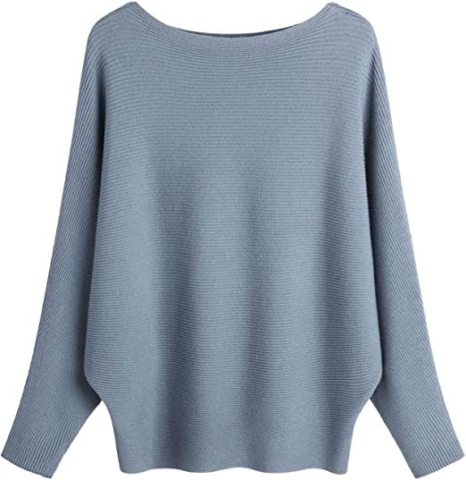 MAKARTHY Batwing Sleeves Knitted Sweater | 40plusstyle.com