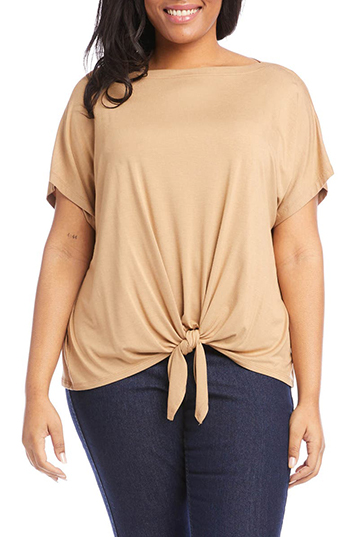 Karen Kane Boatneck Tie Front Top | 40plusstyle.com