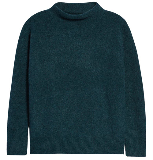 Vince Boiled Cashmere Funnel Neck Pullover | 40plusstyle.com