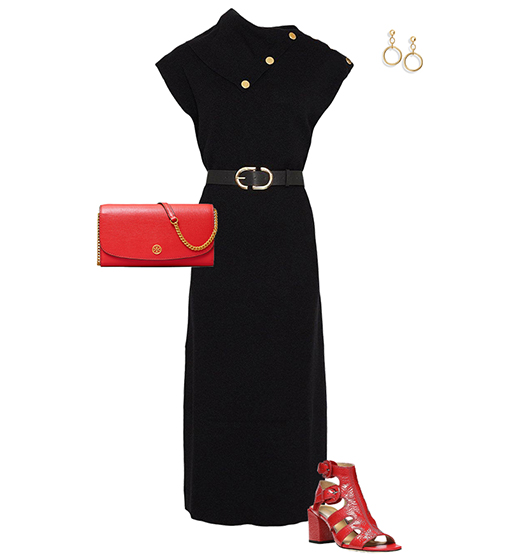 Broadway outfit idea: belted midi dress and sandals | 40plusstyle.com