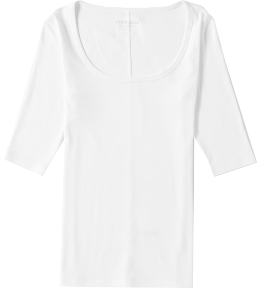 Everlane The Pima Micro-Rib Scoop-Neck Tee | 40plusstyle.com