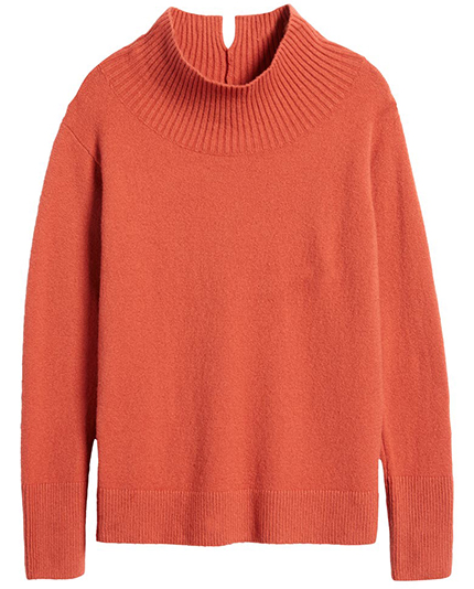 Caslon Funnel Neck Cotton Blend Sweater | 40plusstyle.com