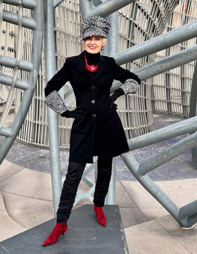 best winter boots for women - Judith in red booties | 40plusstyle.com