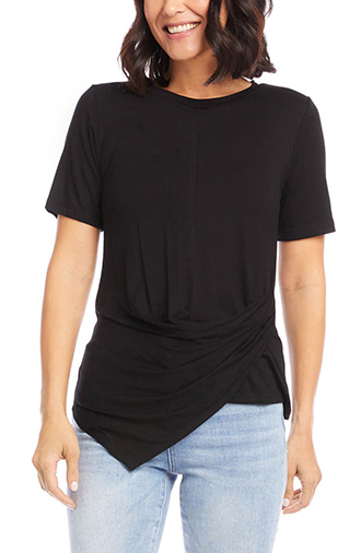 Karen Kane Side Drape T-Shirt | 40plusstyle.com