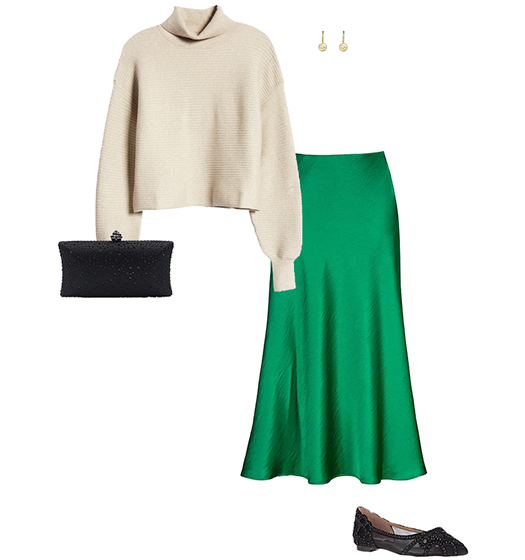 Sweater and skirt outfit | 40plusstyle.com