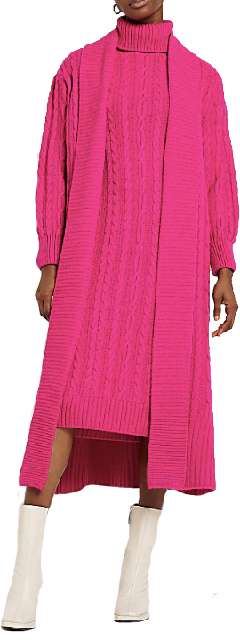 River Island Pink Cable Knit Longline Cardigan | 40plusstyle.com
