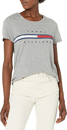Tommy Hilfiger Adaptive Signature Stripe T-Shirt with Magnetic Buttons | 40plusstyle.com