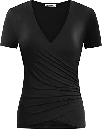 Best t-shirts for women - GURBERRY Wrap Top | 40plusstyle.com