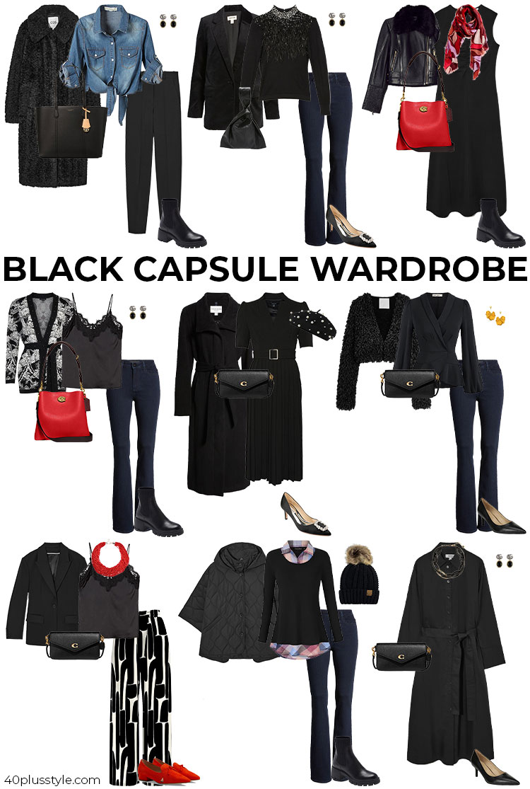 Black capsule wardrobe | 40plusstyle.com