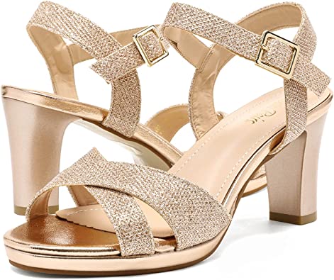 DREAM PAIRS Sparkly Strappy Sandals | 40plusstyle.com