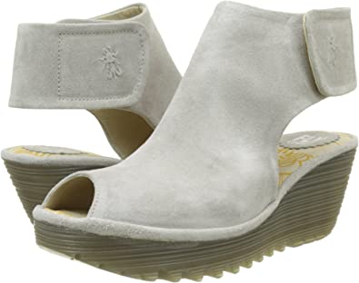 Comfortable Heels - Fly London Yone Suede Wedge Sandal | 40plusstyle.com