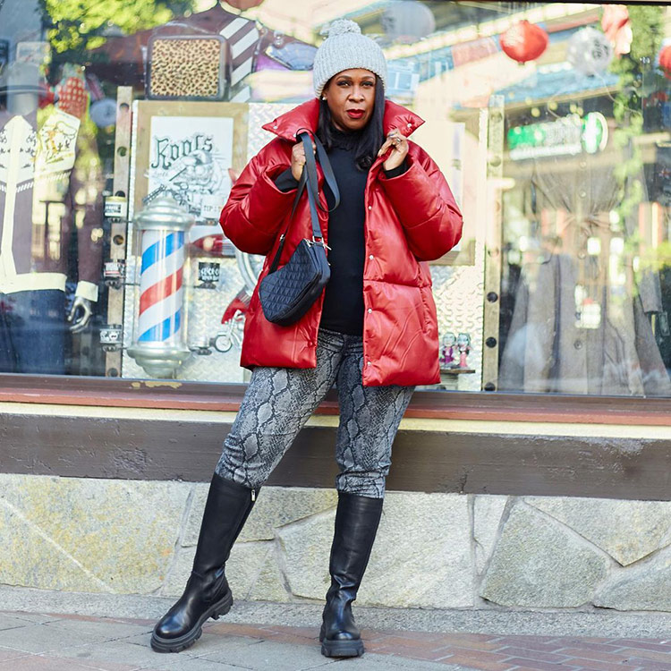 Winter outfits for women - Julie in a red coat | 40plusstyle.com