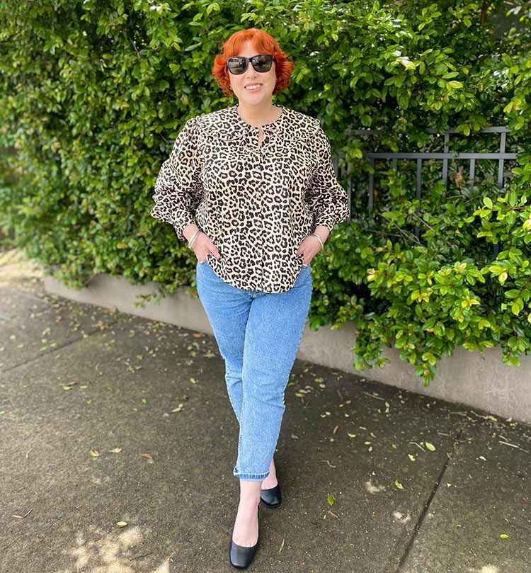 Tops to hide a belly - leopard print | 40plusstyle.com