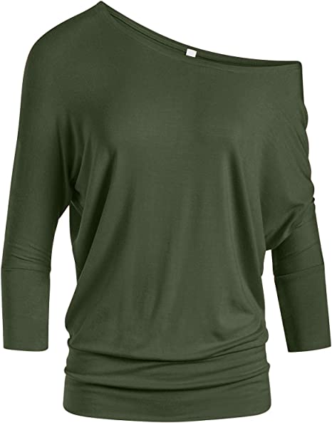 Tops to hide your tummy - Simlu Banded Waistband Off The Shoulder Top | 40plusstyle.com