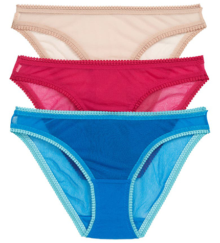 No show underwear - On Gossamer mesh bikinis | 40plusstyle.com
