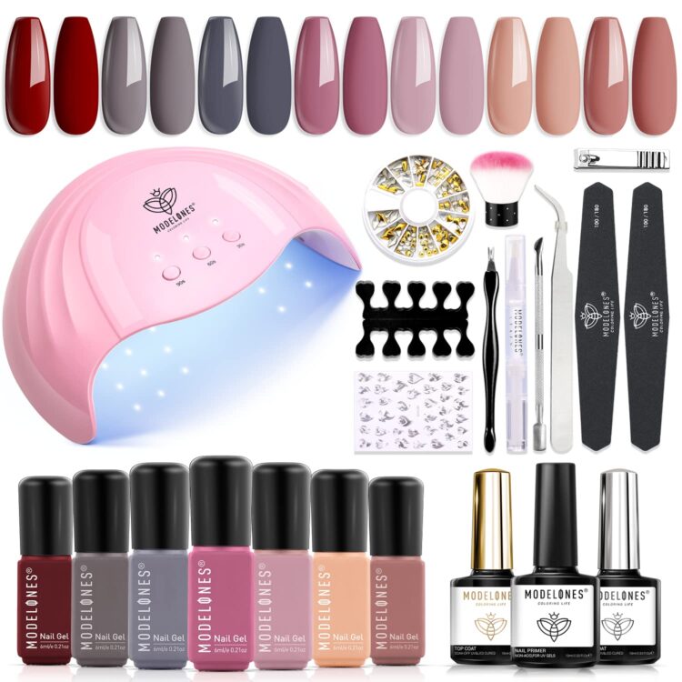 Modelones Gel Nail Polish Kit with UV Light | 40plusstyle.com