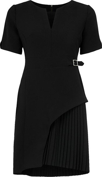 Karen Millen Tailored Military Pleat Short Sleeve Mini Dress | 40plusstyle.com