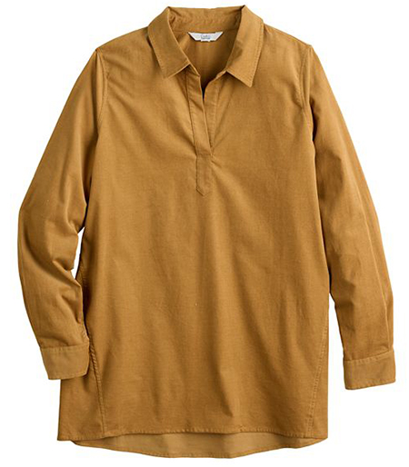 Croft & Barrow® Popover Corduroy Tunic Shirt | 40plusstyle.com