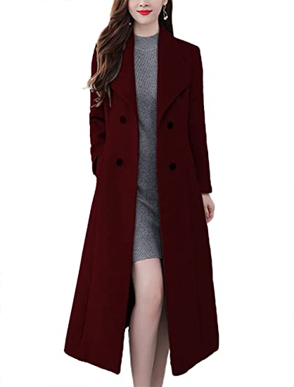 Formal dress cover up - chouyatoui Long Wool Coat | 40plusstyle.com