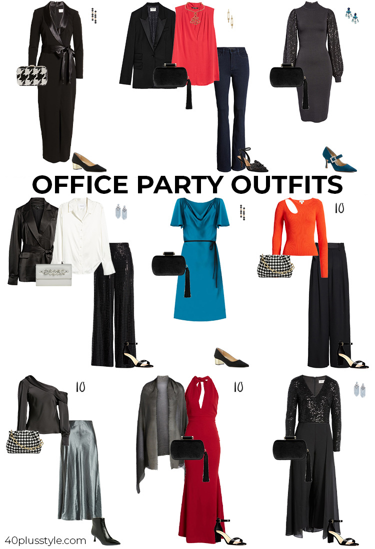 Outfits de fiesta de oficina para Navidad |  40plusstyle.com