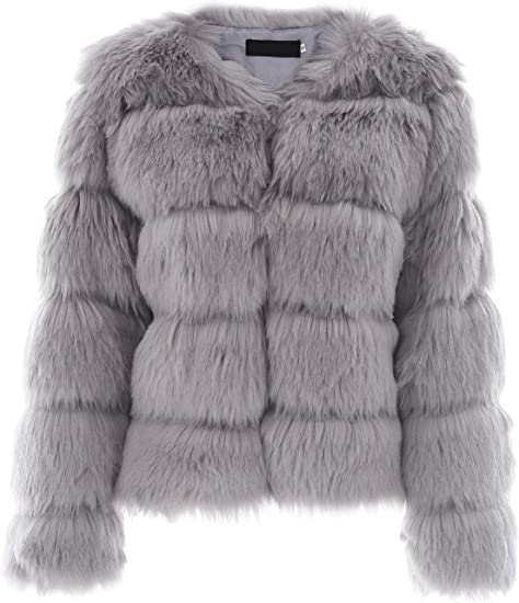 Formal dress cover up - Simplee Faux Fur Short Coat | 40plusstyle.com