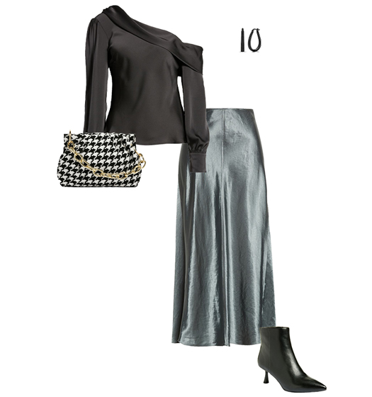 Satin top and midi skirt | 40plusstyle.com